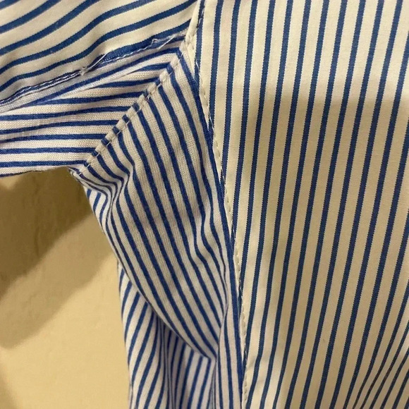 NWT VTG New York Coll. Tailored Blue White Striped Blouse Preppy Old Money S - Picture 7 of 7